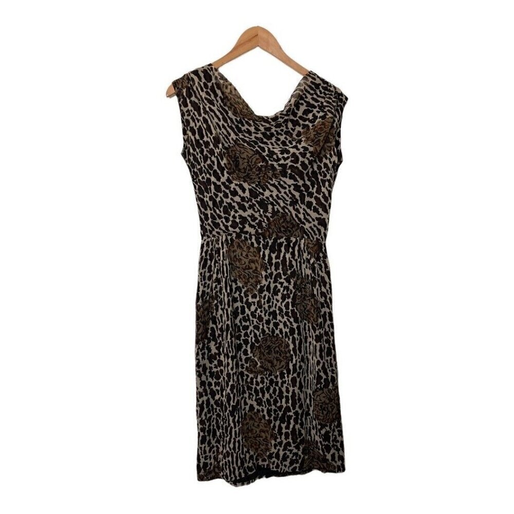 Vintage 50s Marjorie Michael Bullocks Silk Animal Print Dress